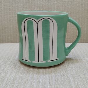 Anthropologie Colorway Mia Hand Painted Monogram Initial "M" Mug Drinking Cup